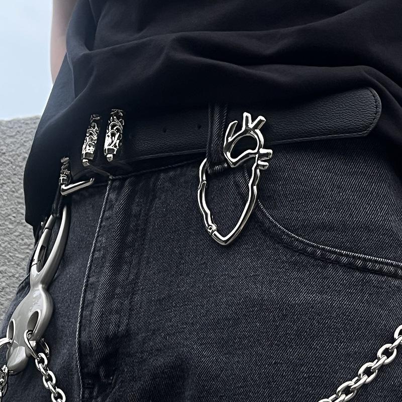 

Важка Промисловість Любов Серце Геометричний Брелок-Пряжка Креативний Металевий Підвіска Панк Рок Y2K Шарм для Сумки Аксесуар для Стилю Талії Подарунок A7