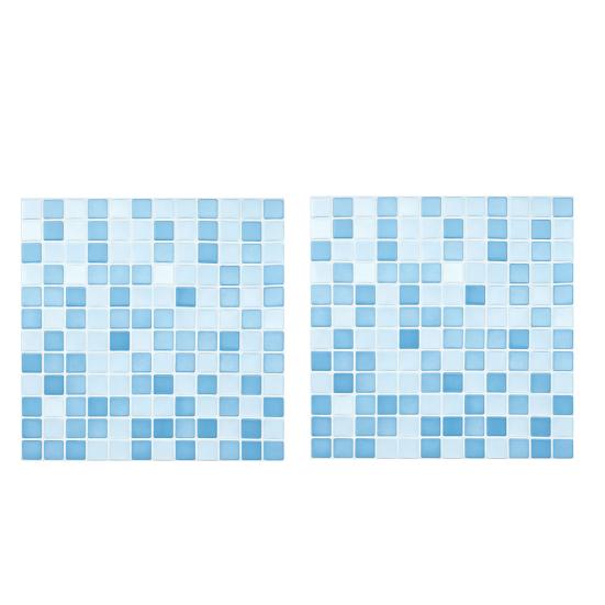 2Pcs 3D Mosaic Tile Sticker, 11.8 x 11.8 Inch Removable Wallpaper Tile, 3D Self Adhesive Wall Tiles, Bathroom Wall Tiles for Kitchen Backsplash, PVC