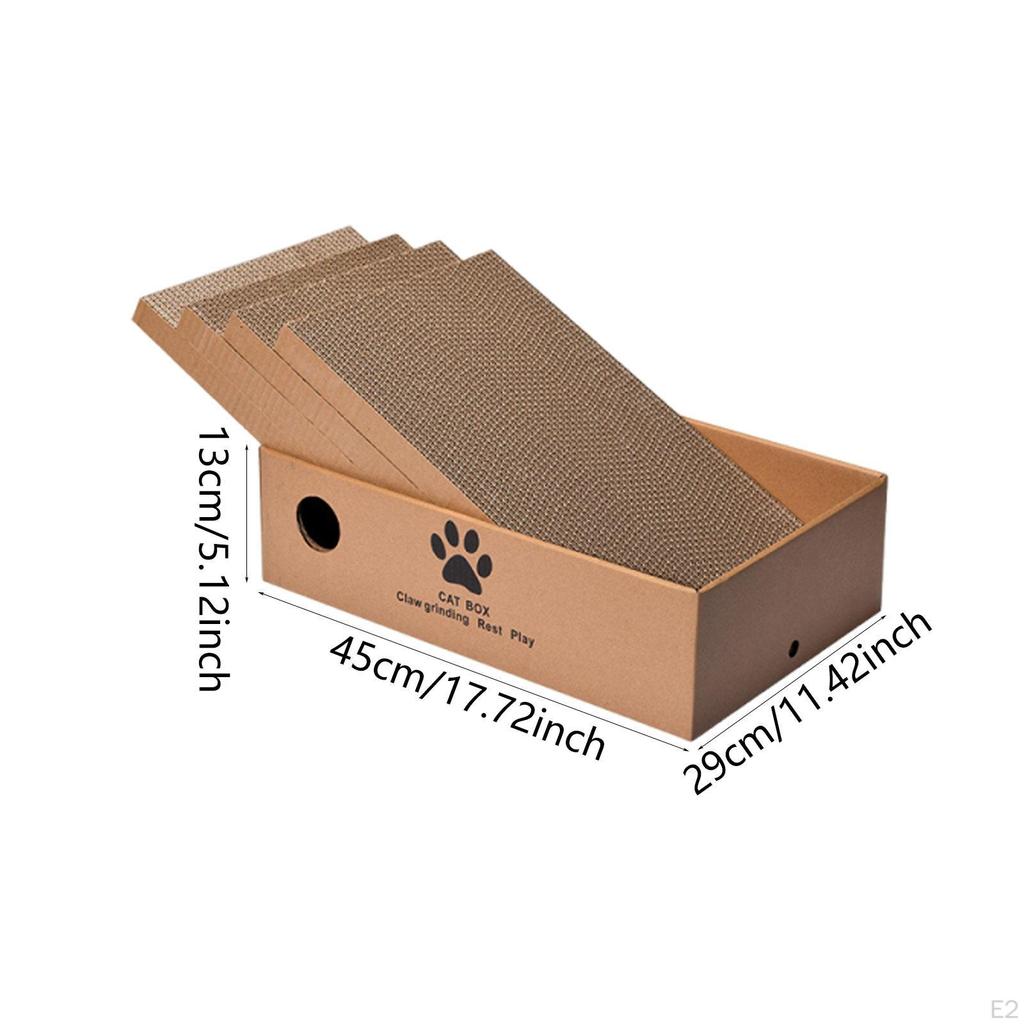 4Pcs Cat Scratch Pad with Box Durability for Cats Rest Grind Claws and Play Multifunctional,