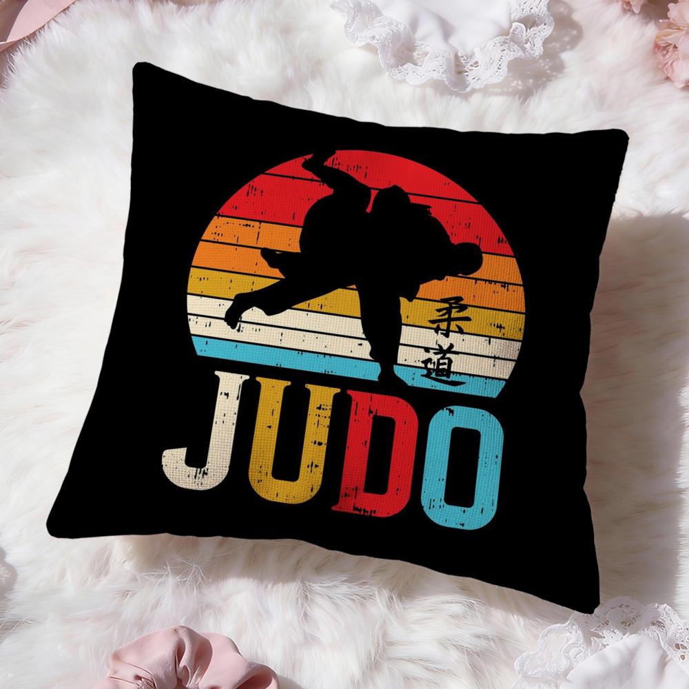 Sports Judo Martial Arts Cushion Cover Premium Comfort Reversible Pillow Cove -Two in One Design for Any Room & Car Interior