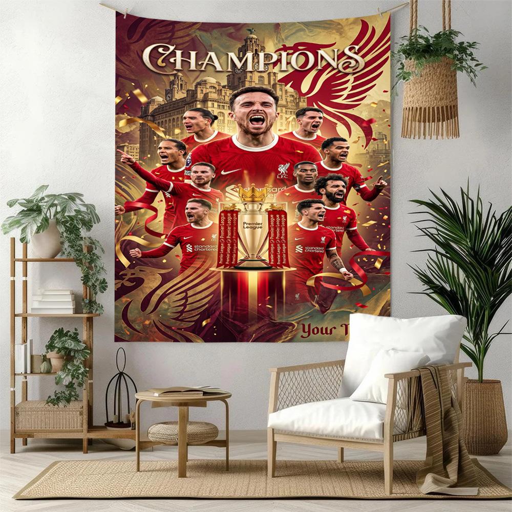 Liverpool FC Custom Jouw Naam Wanddecoratie Wandkleed Kunst Voor Huisdier Herdenking Verjaardag Bruiloft Feest Achtergrond Familiecadeau
