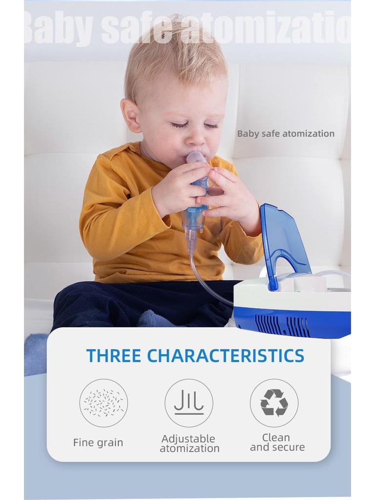 Portable Compressed Air Nebulizer Machine with Multi-Size Adapter for Pediatric and Adult Use