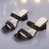 2025 Summer Women's Fairy-Style Chunky Heel Sandals - Fashionable High Heels for Outdoor Wear