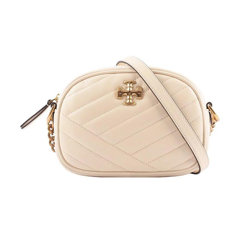 Tory Burch Women's Cream/White Tb Kira Lambskin Quilted Leather Chain Shoulder Bag Shoulder Bag - 90450-122