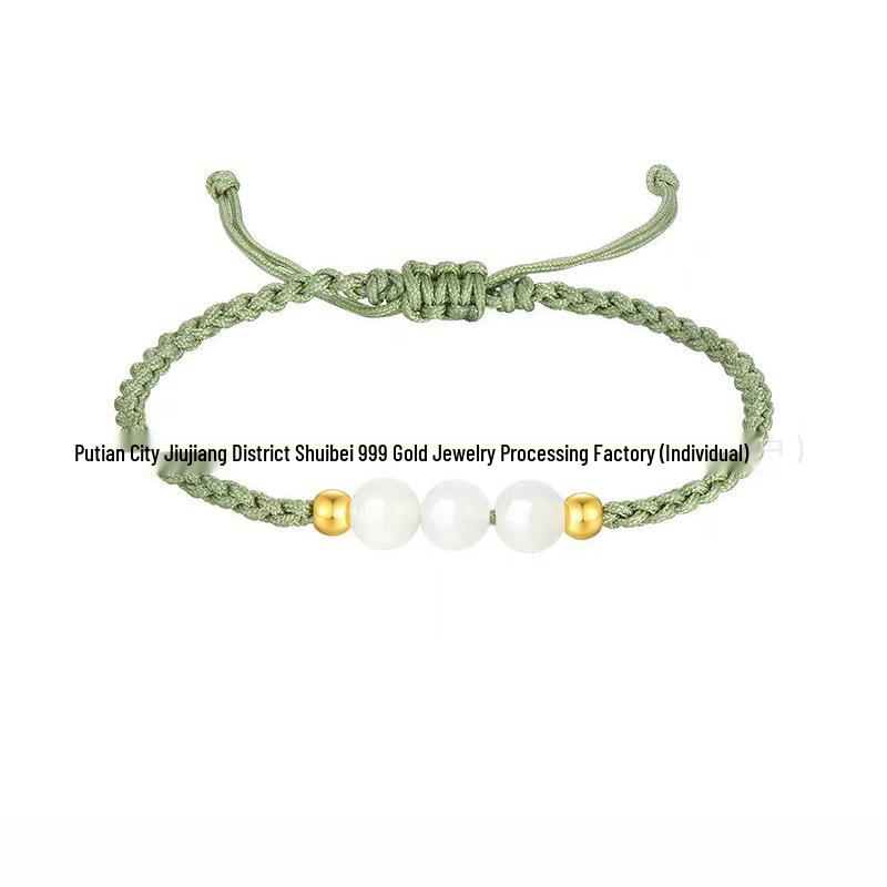 Gold Agate Women s Exquisite Red Woven Bead Bracelet Single Bracelet
