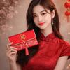 Embroidery Hongbao Blessing Words New Year Red Pockets Large Capacity Brocade Red Envelop  Wedding