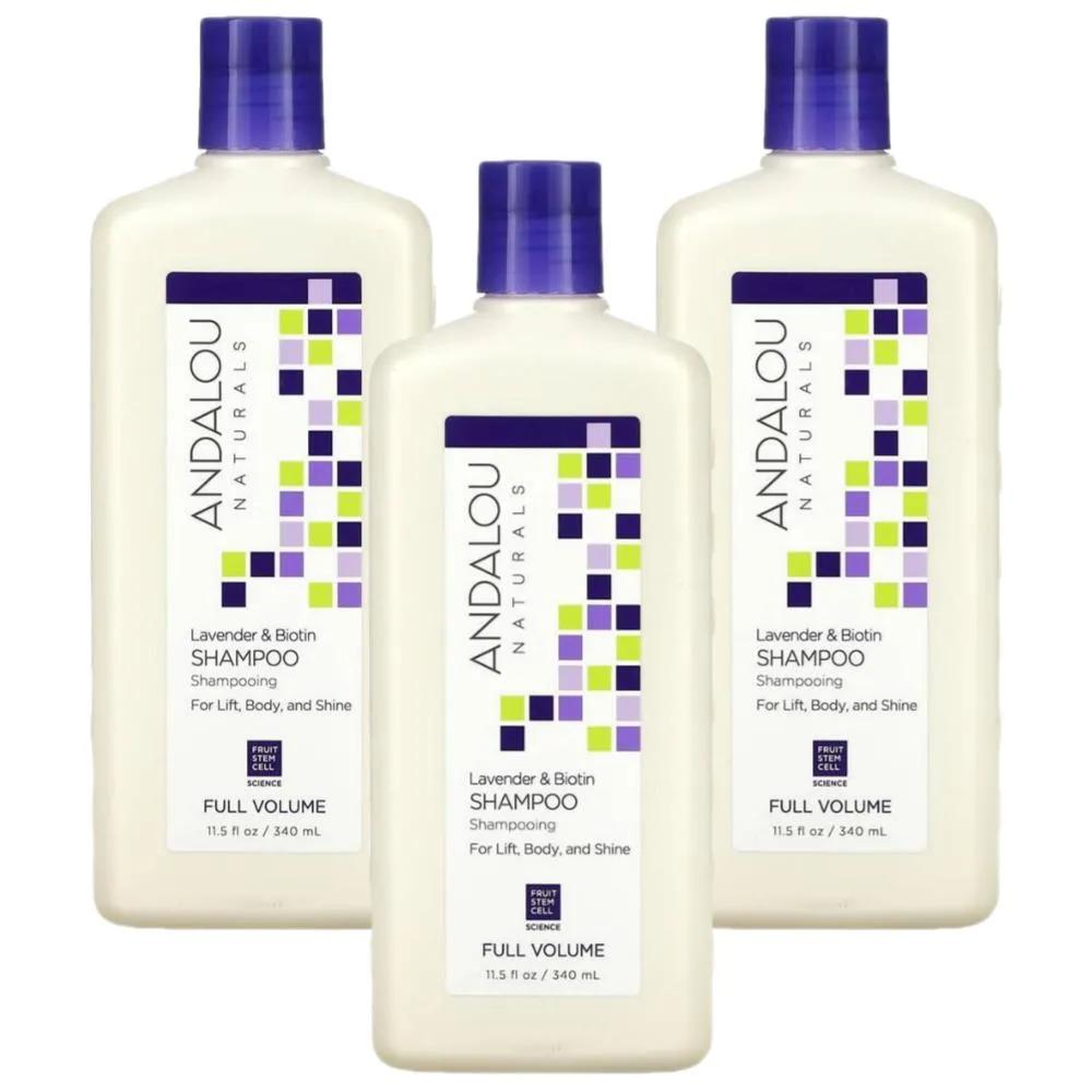 ANDALOU Naturals Шампунь для полного объема с лавандой и биотином 340 мл Набор из 3 штук