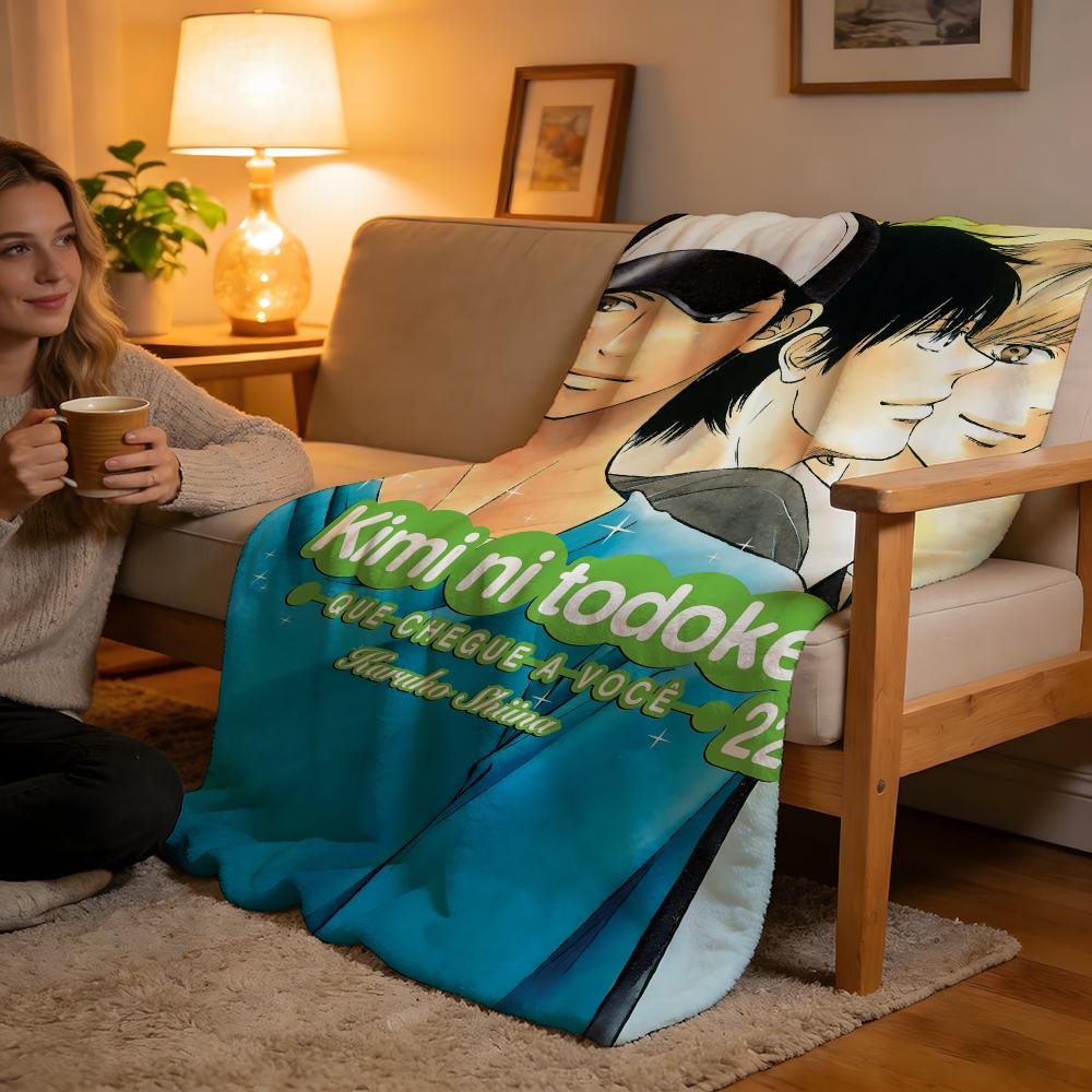 Throw High-Density Short Plush Blanket For Sofa Nap Air-Conditioned Room Soft Skin-Friendly Classic Comics Kimi Ni Todoke