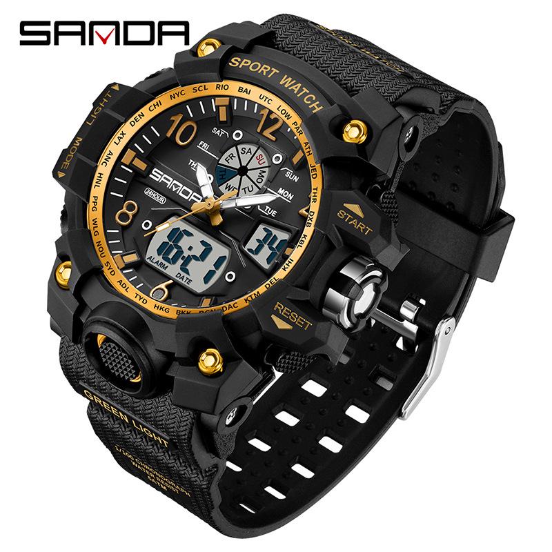 Sanda 3133 Montre de Sport Lumineuse pour Homme - Tendance Mode Ado Multifonctionnelle