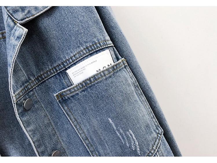 Women's Casual Korean Style Short Denim Jacket - Washed, Slimming, Spring/Autumn 2025