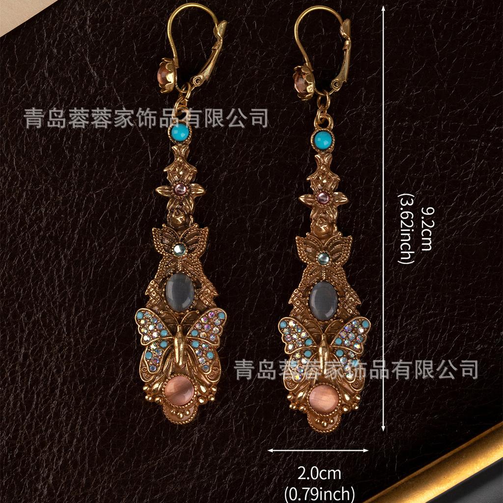 Antique Jewelry Fairy Style Retro Palace Heavy Industry Unique Gold Earrings