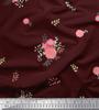 Soimoi Japan Crepe Satin Fabric Leaves,Aster & Camellia Flower Printed Craft Fabric by the Metre 42 Inch