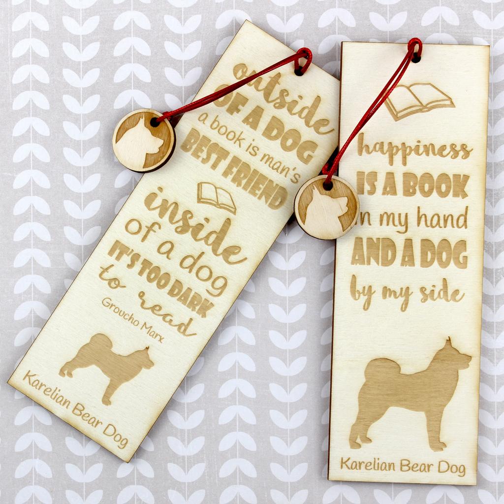 Karelian Bear Dog, Karjalankarhukoira - Dog Bookmark, Personalized Bookmark, Dog Gadget for Art-Dog Brand Readers