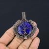Tree Of Life Blue Sapphire Pendant, Handmade Gemstone Pendant, 999 Copper Wire Wrapped Pendant Antique Jewelry, For Engagement Gift