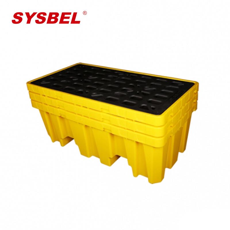 SYSBEL SPP102H Polyethylene Heightened Double Barrel Spill Pallet желтый