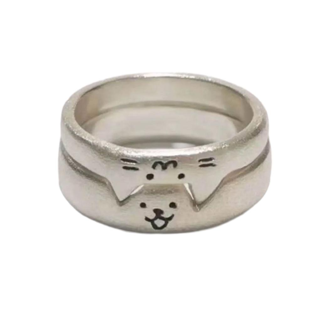Delicate Pet Inspired Rings Jewelry His and Hers Rings Jewelry Durable and Stylish Couple Rings Adornment for Gifts
