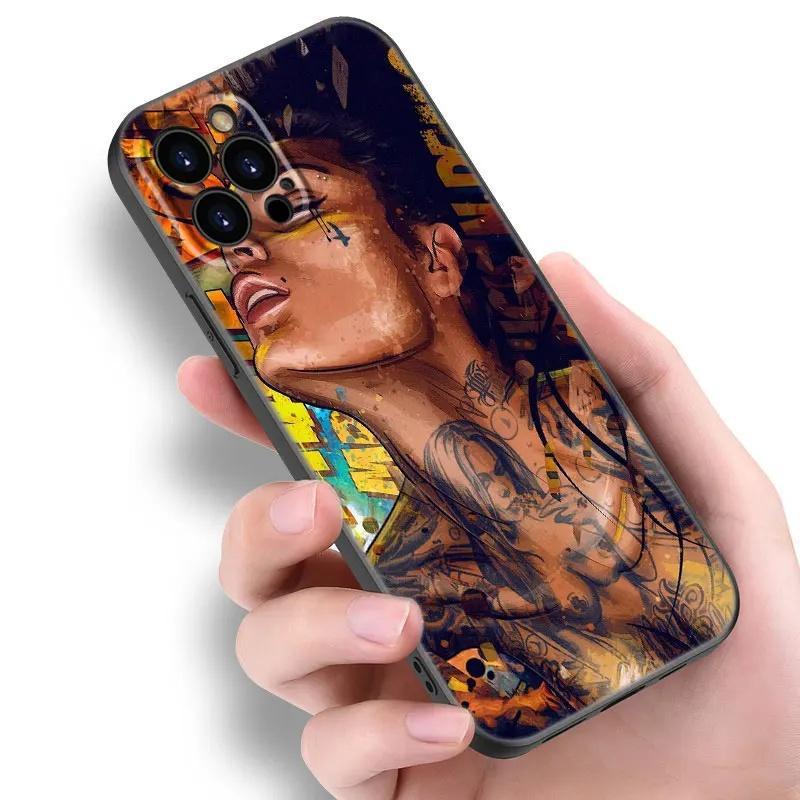 Applicable Apple Iphone13 Phone Case Sleeve Tattoo Sexy Girl Phone Case Painted Anti-Drop Small