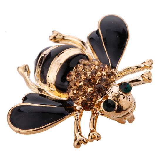 Yousheng Colorful Bee Design Brooch, Compact Size Enamel Safety Pin, Commuting Accessory for Suits Coats Scarves