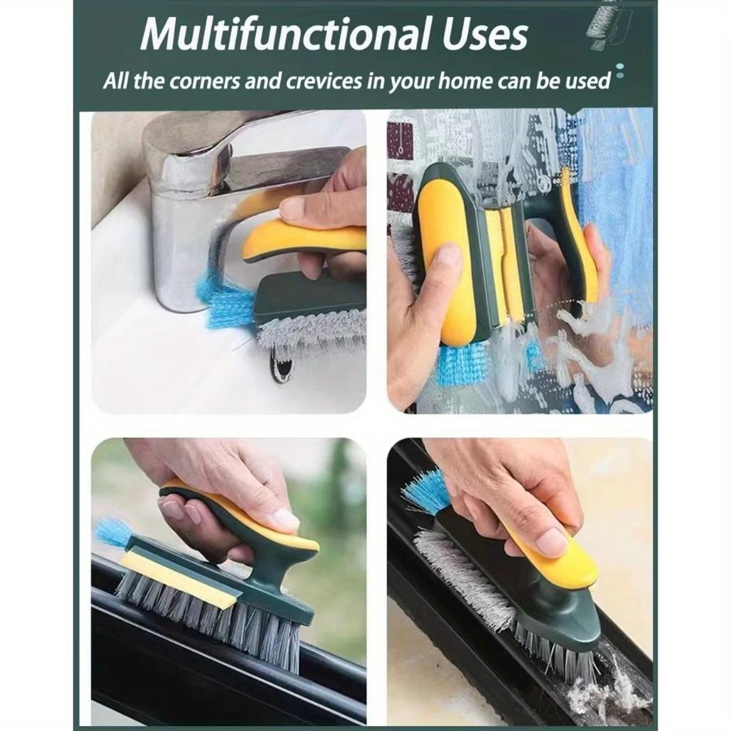 1/2pcs 4 In 1 V-Shape Scrubber Brush For Kitchen Bathroom Tile Floor Gap Window Groove Wall Corner Toilet Brushes Cleaning Tools
