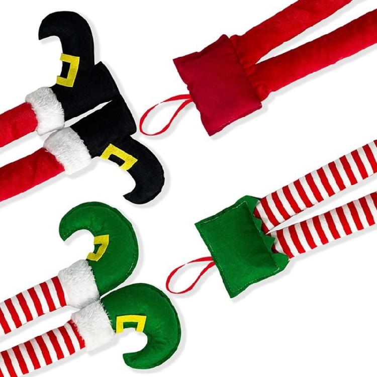 Easy Installation Elf Santa Leg Car Trunk Clip Decoration Christmas Ornament Holiday Party Decoration