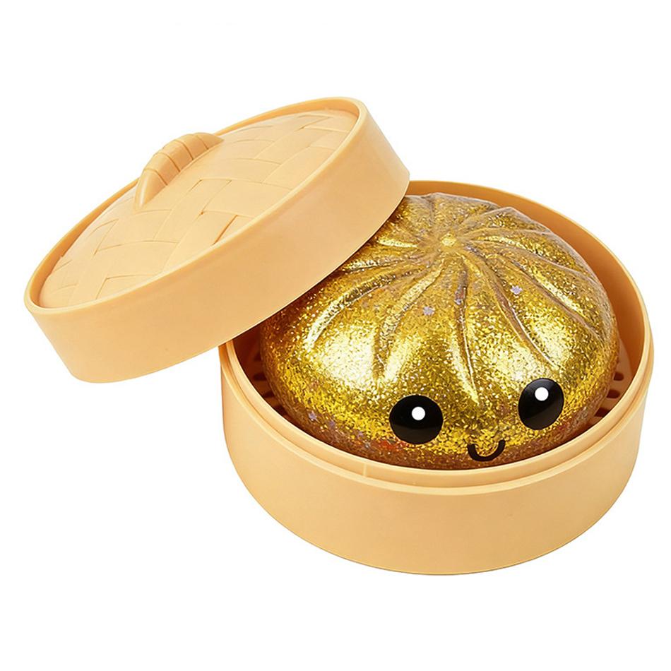 Push Bubble Colorful Dumpling Squishes Stress With Steamer Cute Anxiety Toy Soft Decompression Dough For Adults Prospector