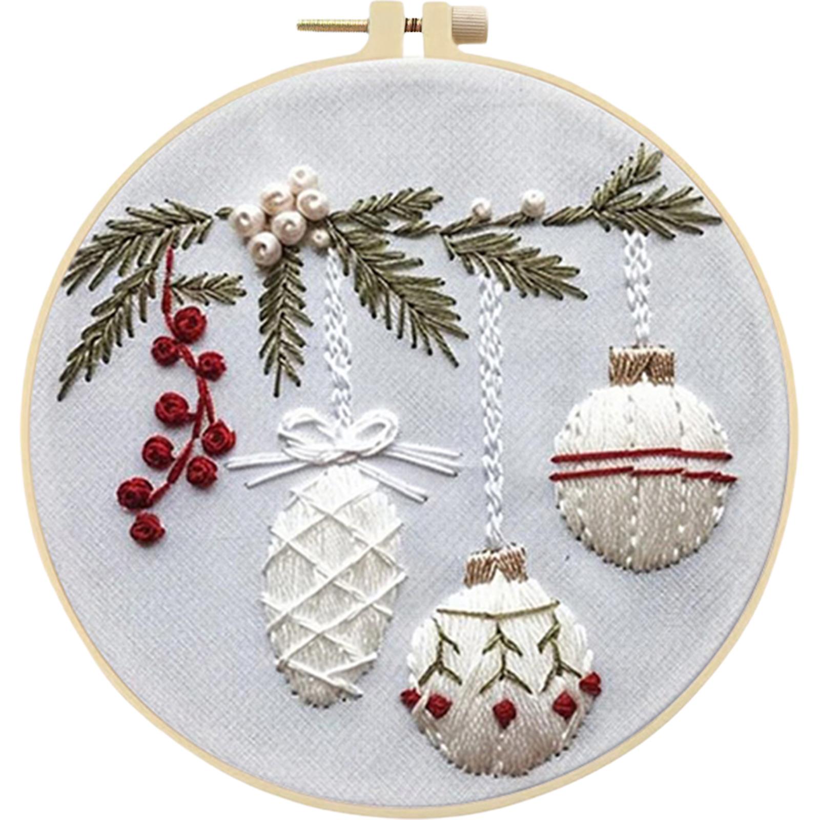 

Winter Cotton Stamped Embroidery Cross Stitch DIY Starter Needlepoint Kit25x25cm