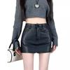 Women's Fall Winter Black A-Line Bodycon Skirt Pants High Waisted Slimming PU Leather Shorts Mini Shorts Versatile Slim Fit Hot Pants