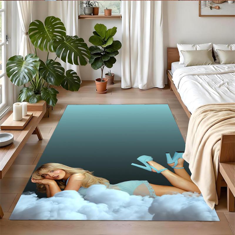 Sabrina Carpenter Print Crystal Velvet Plush Rug Anti?Slip Wear?Resistant Floor Carpet For Indoor Household Home Decoration