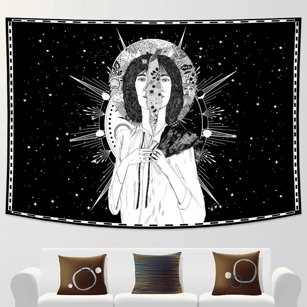 

VIKAMA Mysterious Fantasy Tapestry Wall Decoration Bedroom Meditation Corner Bohemian Style Background Wall Decoration 74x94cm(29x37in)