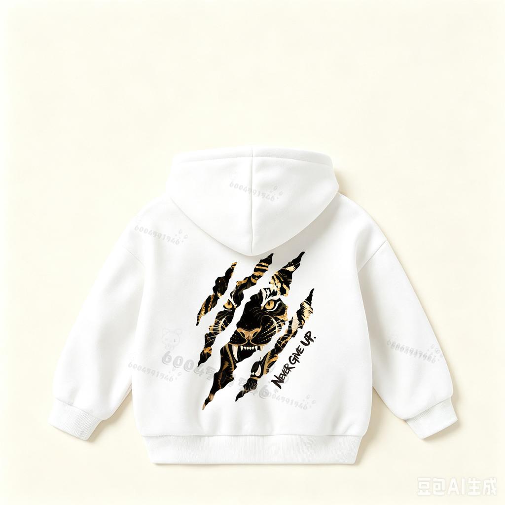 Felpa con cappuccio per bambini Autunno/Inverno Fantasia Tigre Divertente - Stampa alla moda carina stile coreano - Felpa pullover per ragazzi e ragazze