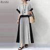 ZANZEA Women Short Sleeve Blouse and Long Skirts Casual Two Piece Suit Sets