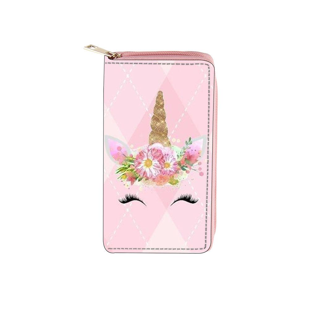 Neues Einhorn langes Reißverschluss-Portemonnaie DX Geldbörse Tasche digitaler Ticketinhaber