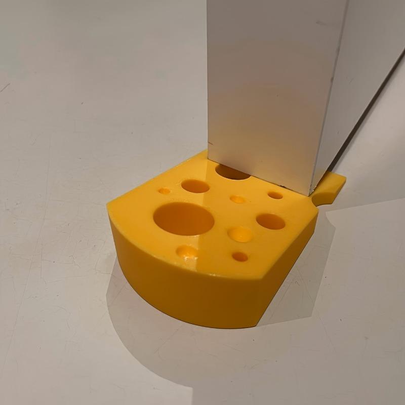 Door Stopper- Cute Cheese Shape- Under-Door Safety Bumper, Suitable for Rooms, Bedrooms, Main Doors- No Screws/Easy to Install
