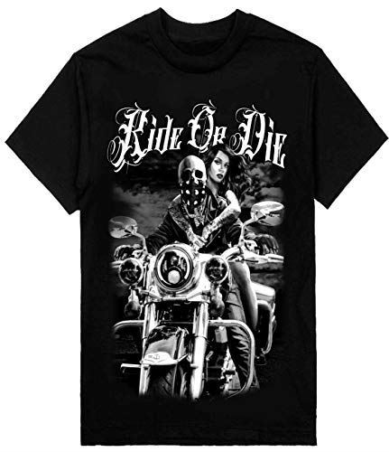 Ride Die Mens Biker T-Shirt Printed On Pro 5 Heavyweight T-Shirt Unisex T-Shirt XXL