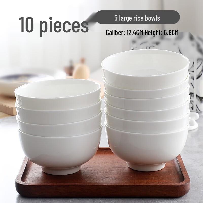 Zhi Shi Pure White Bone China Ceramic Bowls