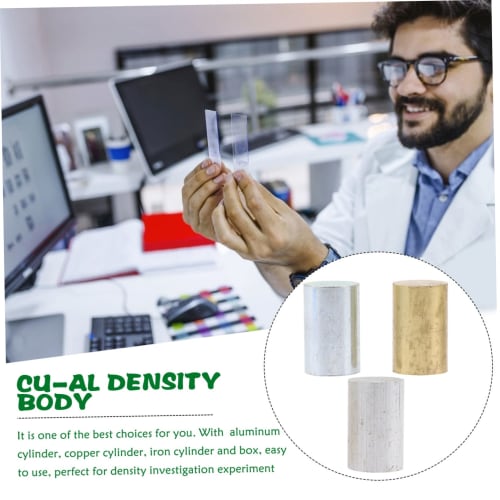 PLAFOPE 1 Set Copper, Iron, and Aluminum Density Cylinder Kit for Specific Gravity and Gravity Experiments