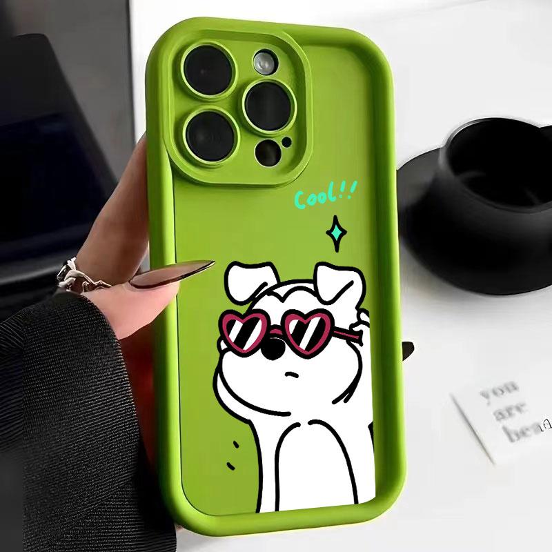 Funny Puppy Pattern Phone Case for iPhone 15 Pro Max 14 13 12 11 XS XR X 7 8 Plus SE 3 2022 Shockproof Soft Bumper Protective