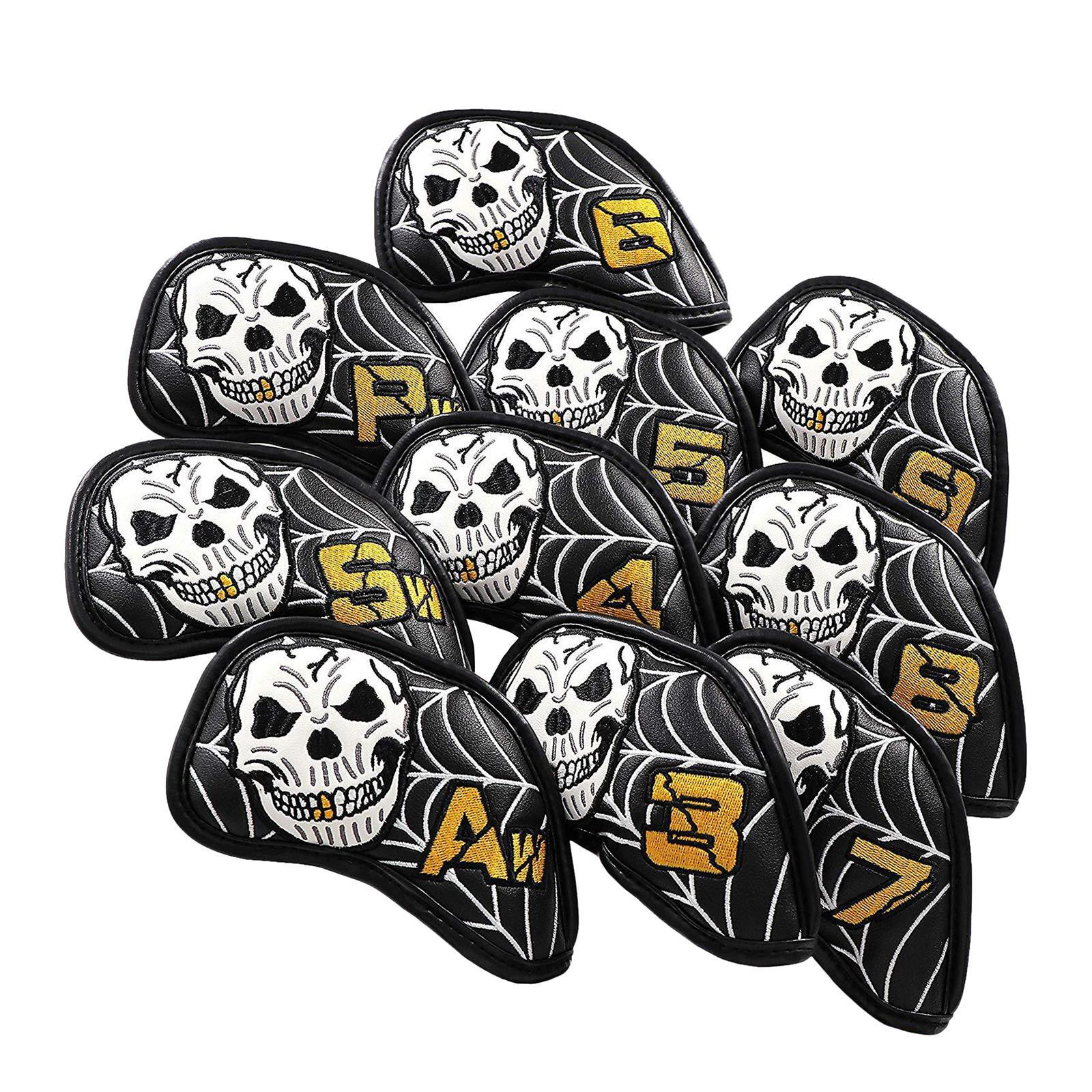 

Golf Covers Iron PU Club Leather Gift Waterproof Protector 10Pcs Golfer Head