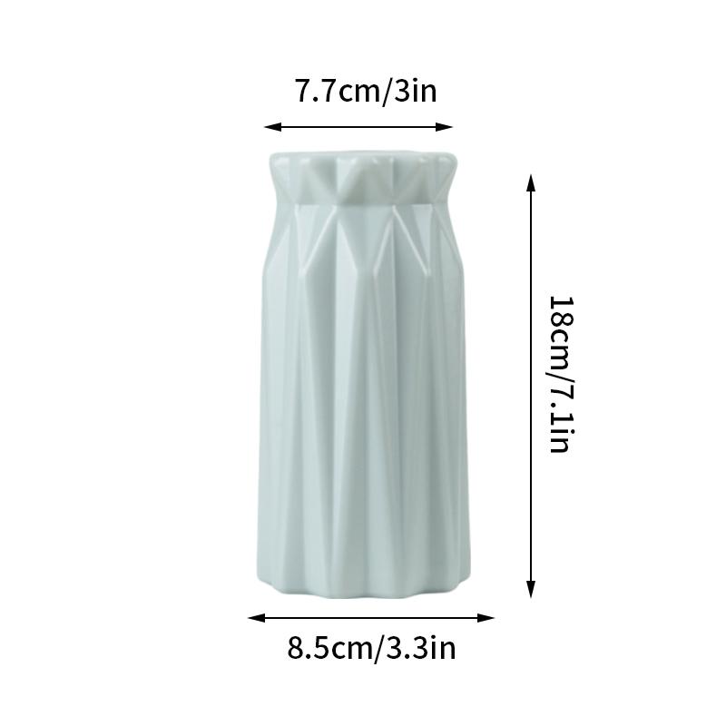 Imitation Ceramic Flower Vase Nordic Solid Color Plastic Dried Plants Vase Flower Arrangement Container Home Living Room Decor