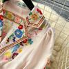 France Elegant Vintage Luxury Evening Dress Women Print  Button Long Party Dress Female Casual Chic Holiday Clothing