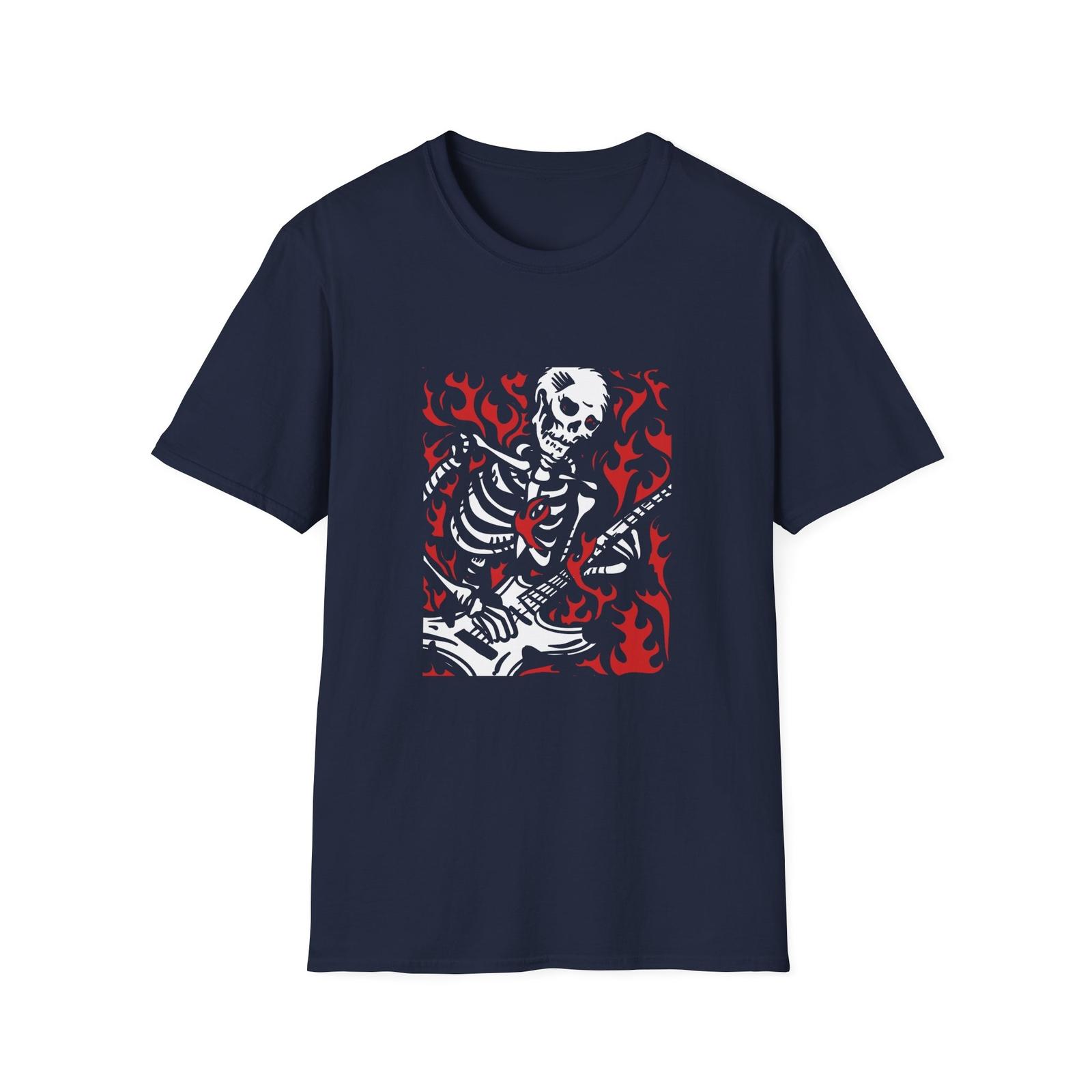 

Skeleton Playing Electric Guitar T-Shirt, Heavy Metal Tee, S-3XL, two colors S разноцветный