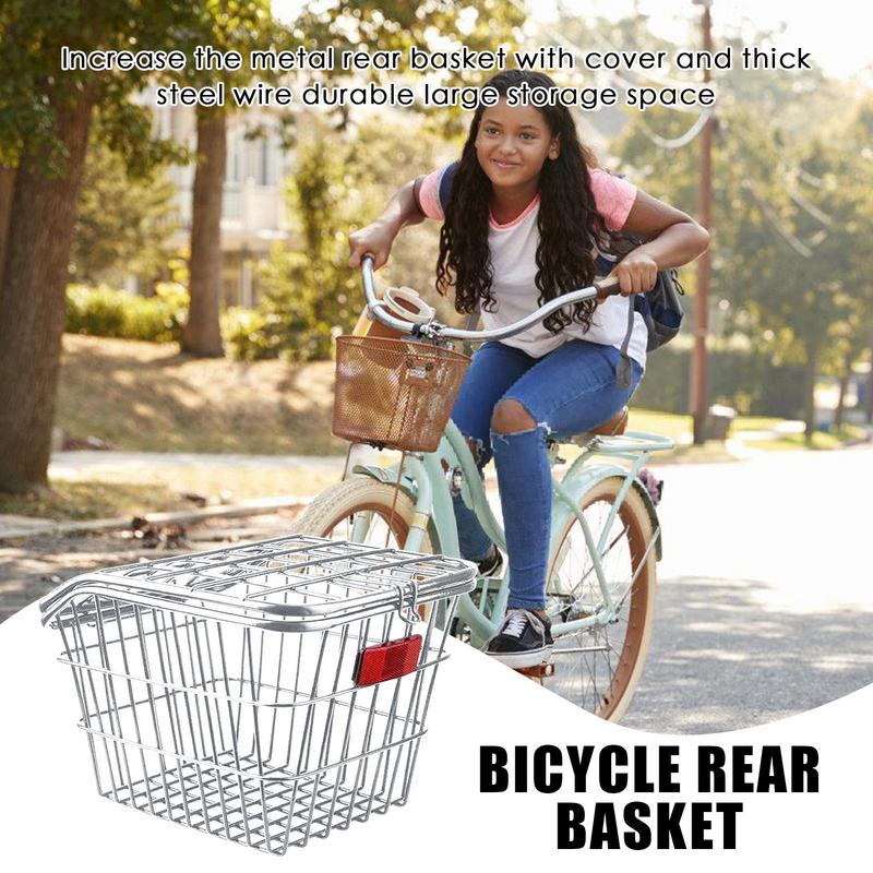 Rear Bike Basket Organizer Bike Frame Basket Pet Carrier Bicycles Cargo Rack for Biking Mountain Bike Electric Bike