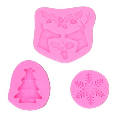Christmas Fondant Molds Nonstick High Temperature Resistance Flexible Silicone Baking Molds