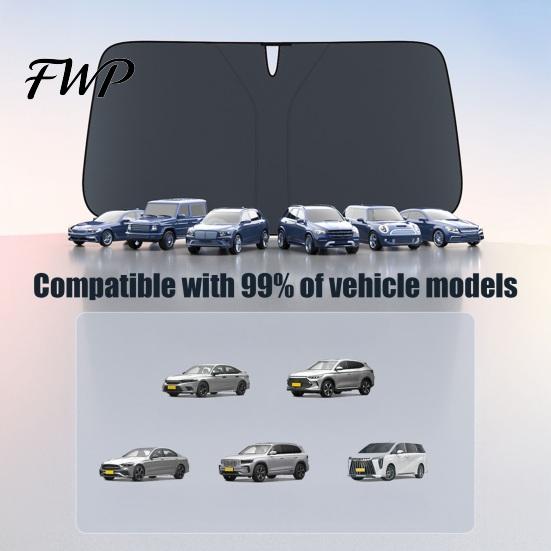 Hitzebeständige Sonnenblende für Auto-Windschutzscheibe mit reflektierender Folie, faltbar, hitzebeständig, tragbar, Fenster-UV-Schutz für die meisten Autos, SUVs, Sommer
