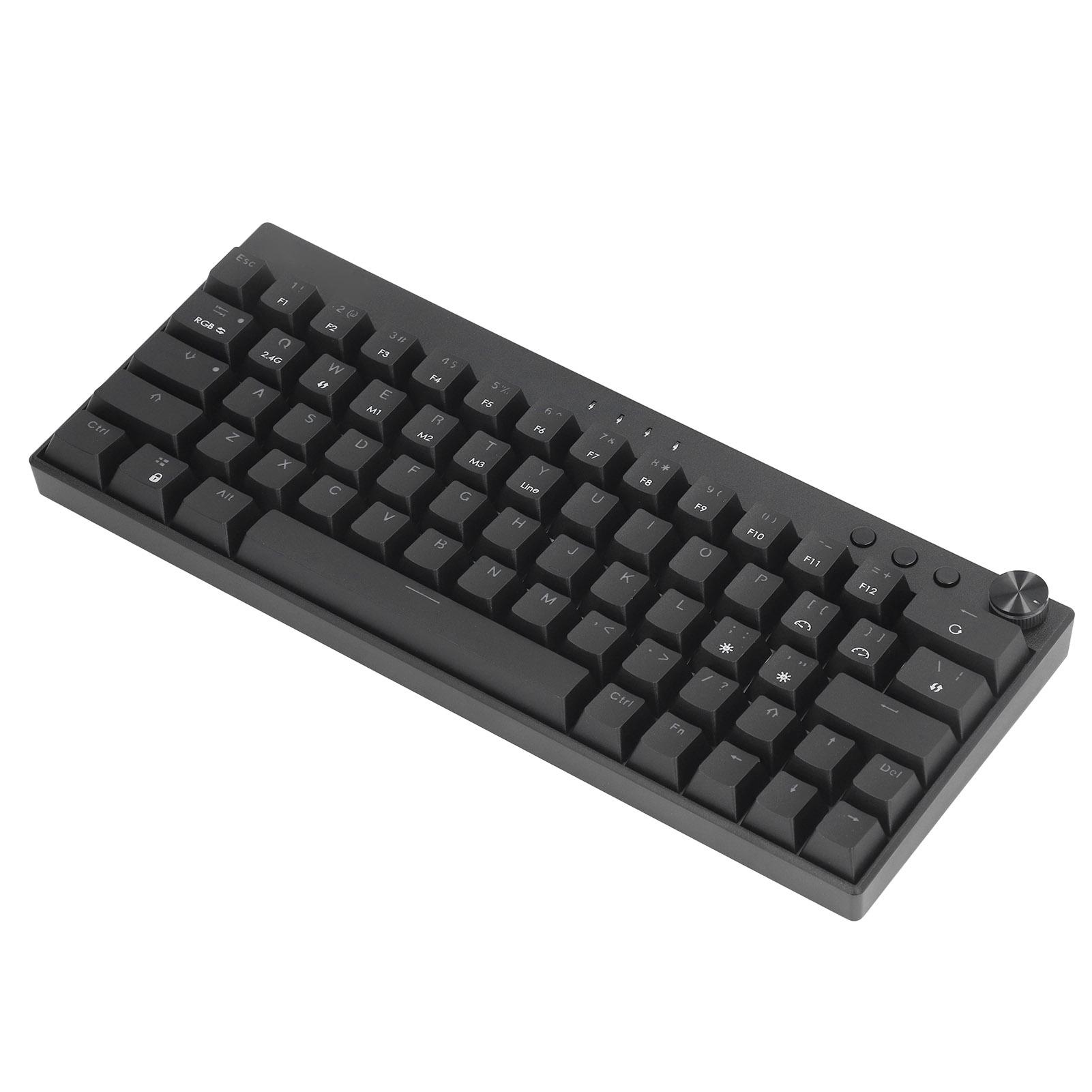 

Беспроводная механическая клавиатура с 3 режимами, 64 клавиши, беспроводная 2.4G, проводная Type-C, N-key rollover, черная Brown axis