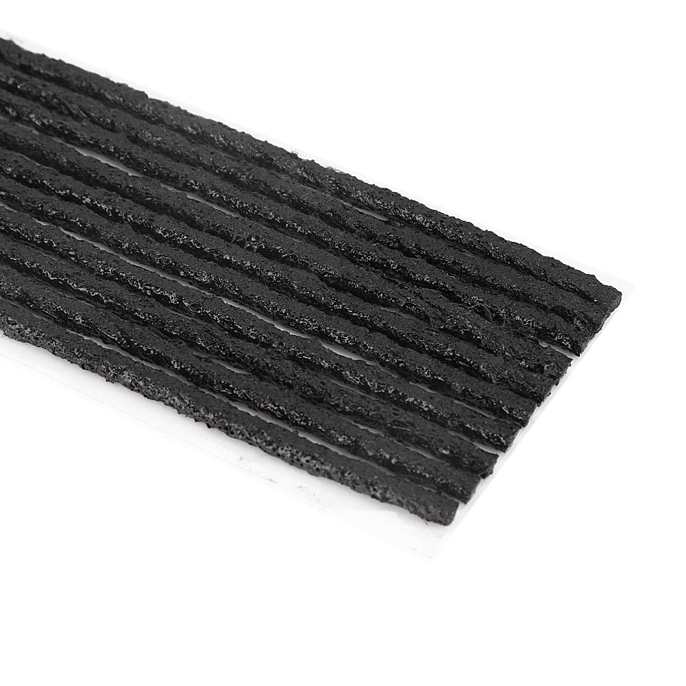 Akozon 50pcs Tire Repair Strips Black Tubeless Tire Car Motorcycle 200*3.5mm Tire Puncture Repair Seal Rubber Strip