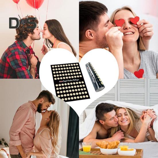 100 výzev k postavení páru Plakát Valentýnské rande Noc Dospělí Držení těla Stírací kartička Přítelkyně Přítel Dárek k výročí