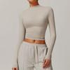 Oiob Fashion Quick-Drying Fitness Exercise Long Sleeve Bottoming Top Autumn Women's Small Turtleneck Tight-Fitting Outerwear T-shirt Yoga Clothes