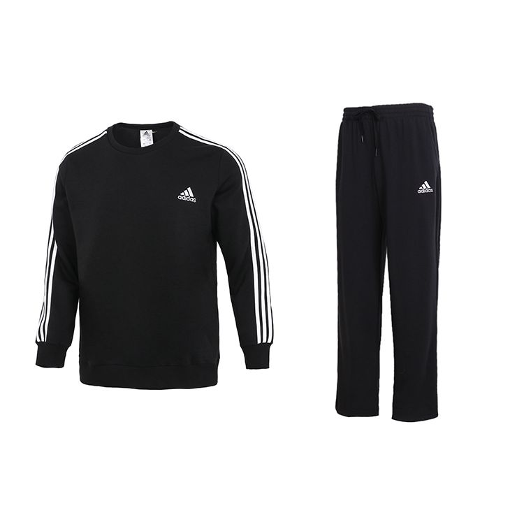 

Adidas Черная толстовка с капюшоном и черные брюки повседневный спортивный комплект мужские комплекты GK9106+GK9273