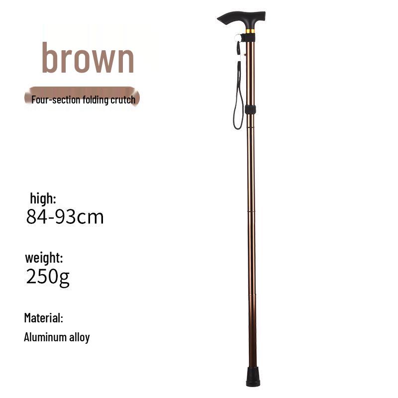 

Телескопическая складная трость для ходьбы из алюминиевого сплава: Регулируемая, противоскользящая, усиленная 5-секционная трость для пожилых людей. 840-930 mm